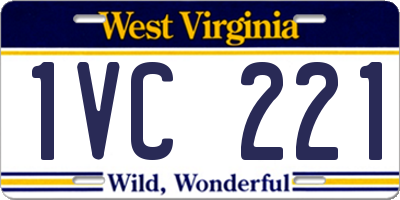WV license plate 1VC221
