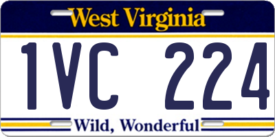 WV license plate 1VC224