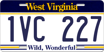 WV license plate 1VC227