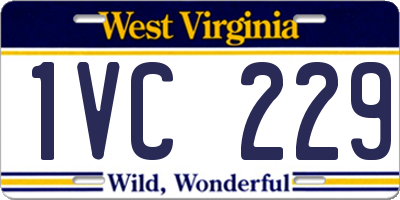 WV license plate 1VC229