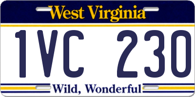 WV license plate 1VC230