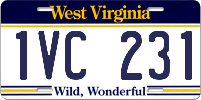 WV license plate 1VC231