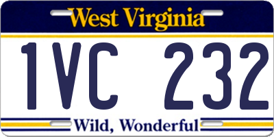WV license plate 1VC232