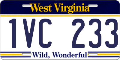 WV license plate 1VC233