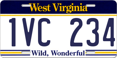 WV license plate 1VC234