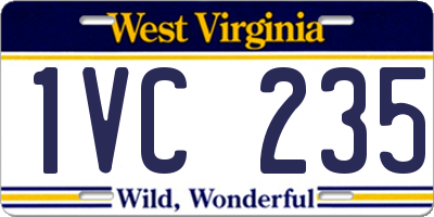 WV license plate 1VC235
