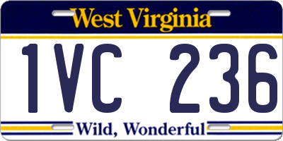 WV license plate 1VC236