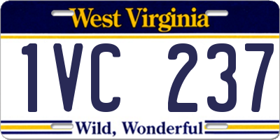 WV license plate 1VC237
