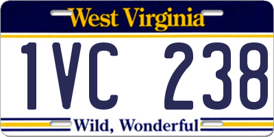 WV license plate 1VC238