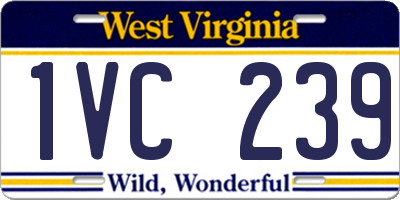 WV license plate 1VC239