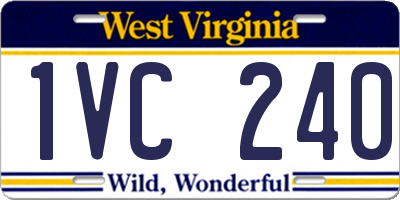 WV license plate 1VC240
