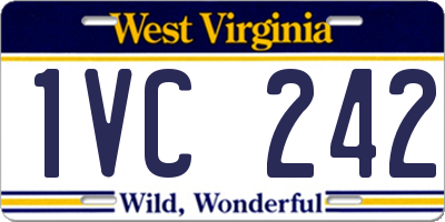 WV license plate 1VC242