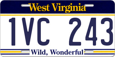 WV license plate 1VC243