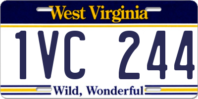 WV license plate 1VC244