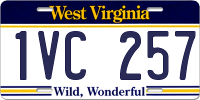 WV license plate 1VC257