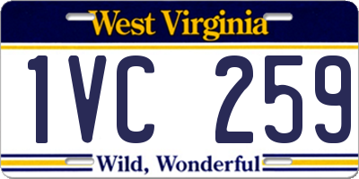 WV license plate 1VC259