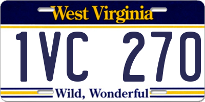 WV license plate 1VC270