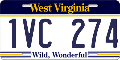 WV license plate 1VC274