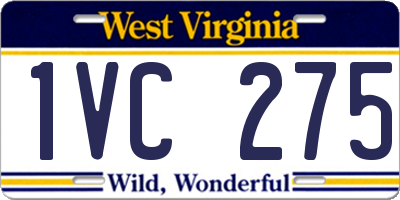WV license plate 1VC275