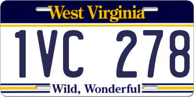 WV license plate 1VC278