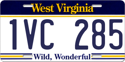 WV license plate 1VC285