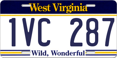 WV license plate 1VC287