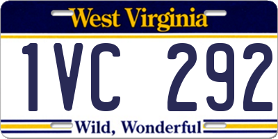 WV license plate 1VC292