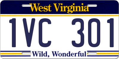 WV license plate 1VC301