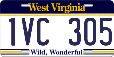 WV license plate 1VC305