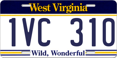 WV license plate 1VC310