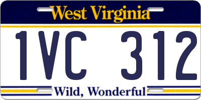 WV license plate 1VC312