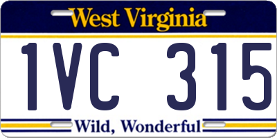 WV license plate 1VC315