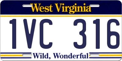 WV license plate 1VC316