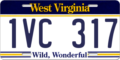WV license plate 1VC317