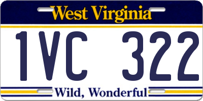 WV license plate 1VC322