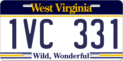 WV license plate 1VC331