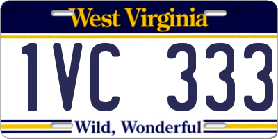 WV license plate 1VC333