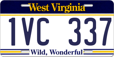WV license plate 1VC337