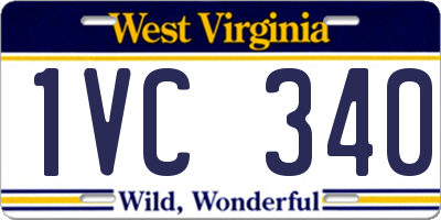 WV license plate 1VC340