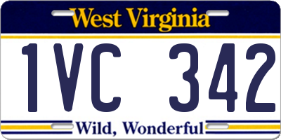 WV license plate 1VC342