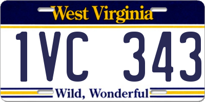 WV license plate 1VC343
