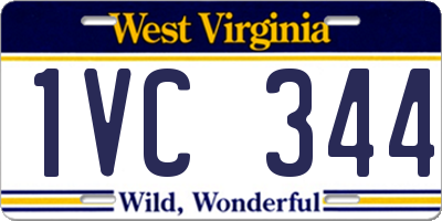 WV license plate 1VC344