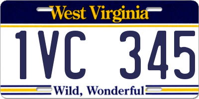 WV license plate 1VC345
