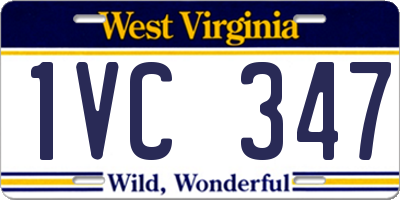 WV license plate 1VC347