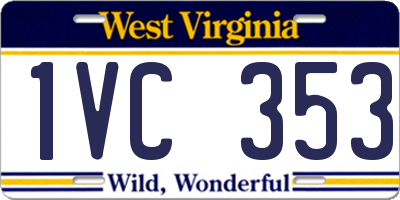 WV license plate 1VC353