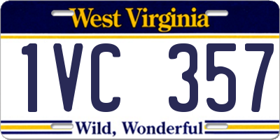 WV license plate 1VC357
