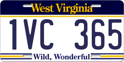 WV license plate 1VC365