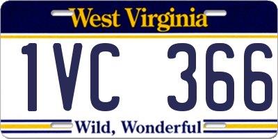 WV license plate 1VC366
