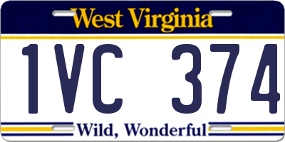 WV license plate 1VC374