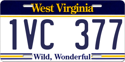 WV license plate 1VC377
